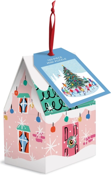 Puzzle GALISON patinaje alrededor del árbol de Navidad – 130 piezas