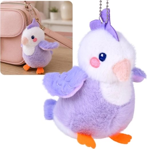 Pajarito de peluche Lilka Lila con silbato, colgante 13 cm - 1 unidad