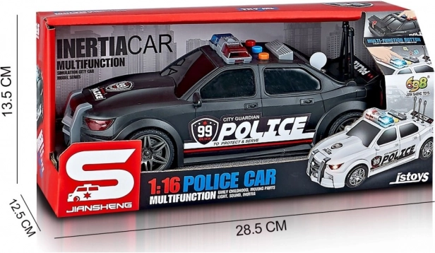 Coche de policía con efectos de luz y sonido
