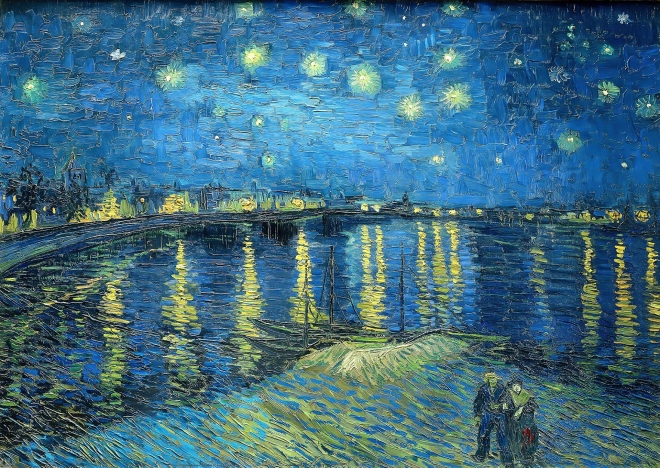 Puzzle Noche estrellada sobre el Ródano 1000 piezas
