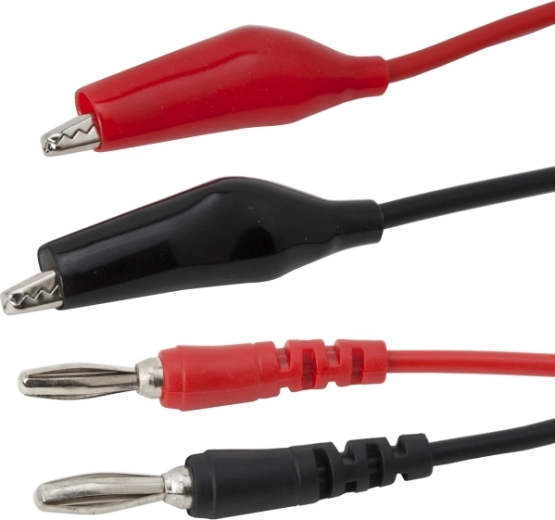 Cables de medición con pinza de cocodrilo y conector banana, 93 cm