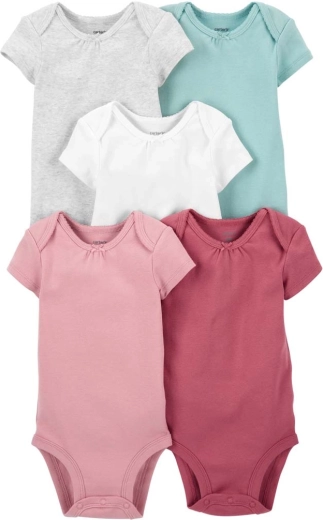 Body de algodón para niña Carter's de manga corta, 5 uds, talla 56