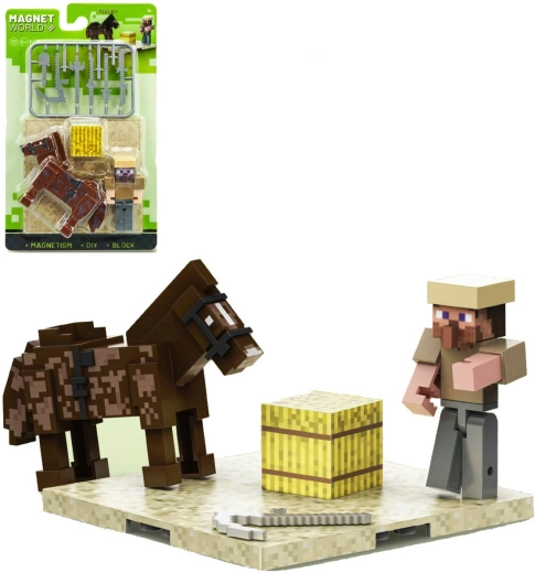 Set de construcción magnético 3D Magnet World: caballero y caballo