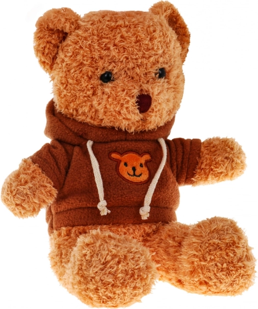 Osito de peluche con sudadera para niños 3+ marrón, juguete mimoso