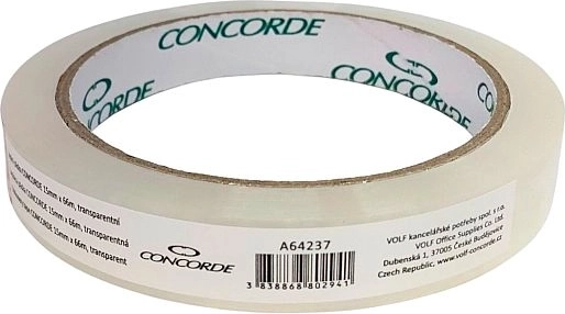Cinta adhesiva CONCORDE 15 mm × 66 m, transparente