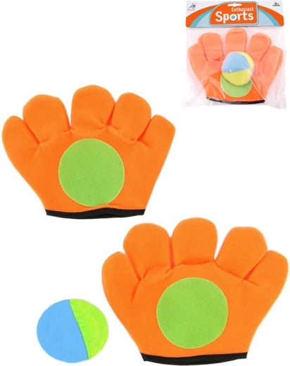 Guantes atrapabolas Catch Ball con pelota naranjas