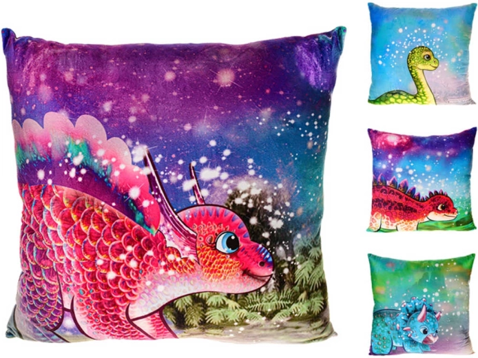 Cojín de felpa dinosaurio bebé 45 × 45 cm - 1 unidad