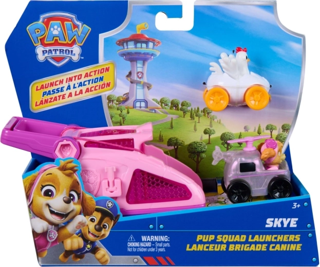 Patrulla Canina lanzador Skye – set con mini cochecitos