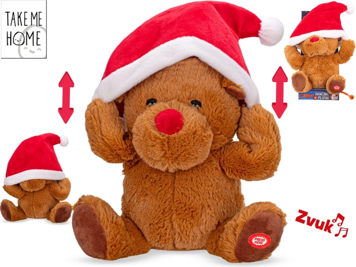 Reno de peluche interactivo Take Me Home con música y gorro de Santa