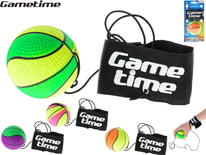 Pelota de entrenamiento Gametime con cuerda elástica de 6 cm con correa para la muñeca