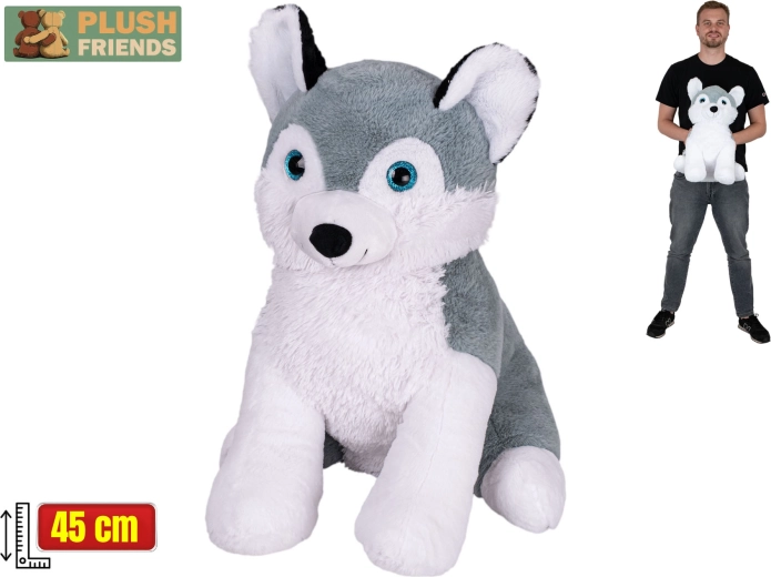 Plush Friends peluche husky 45 cm, sentado