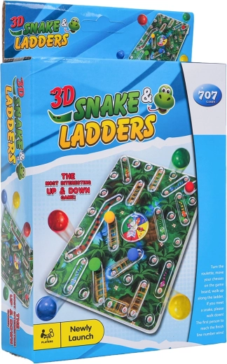 Mini juego de mesa Serpientes y escaleras 3D