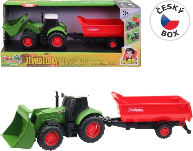 Farm Collection tractor con remolque con volante de inercia, con luz y sonido 30 cm (1:32)