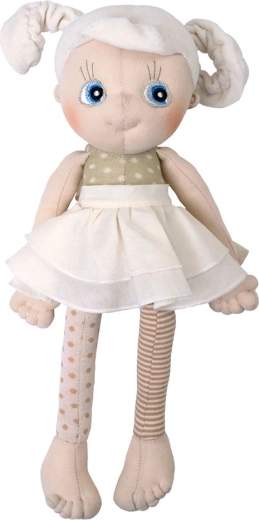 Rubens Barn EcoBuds daisy, primera muñeca suave de algodón orgánico 35 cm