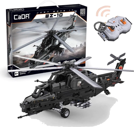 Set de construcción CaDA RC helicóptero de ataque WZ-10, 989 piezas