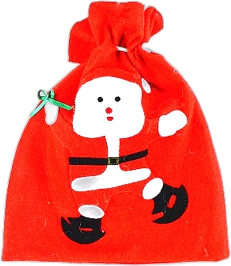 Bolsa de regalo navideña de fieltro roja - 1 pieza