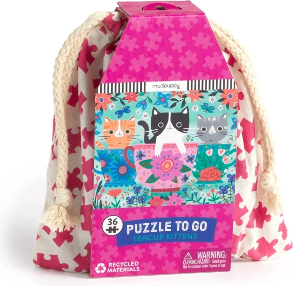 Puzzle de viaje: Gatitos en una taza - Mudpuppy
