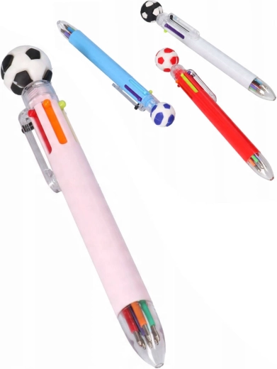 Bolígrafo infantil de 6 colores con motivo de fútbol - 1 unidad