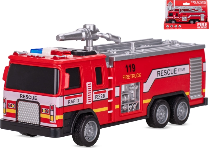 Coche de bomberos con motor de inercia 17,5 cm