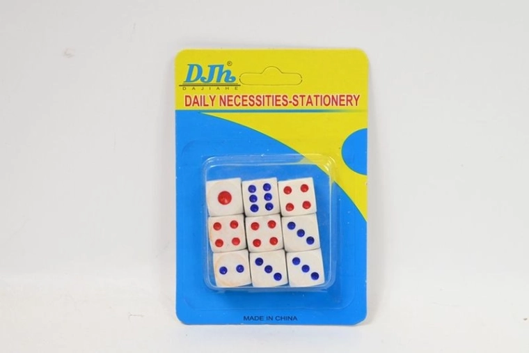 Dados para jugar – set de 8 uds rojo-azules