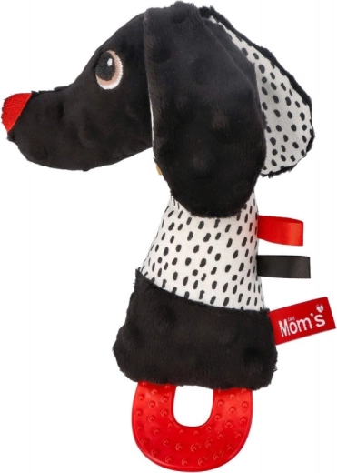 Jamiś: juguete de peluche de alto contraste con chirriador y mordedor para bebés