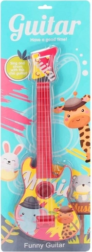 Guitarra infantil de colores con animalitos 39 cm