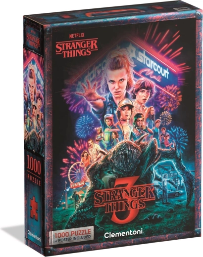 Puzzle 1000 STRANGER THINGS 3 póster – Netflix, Clementoni