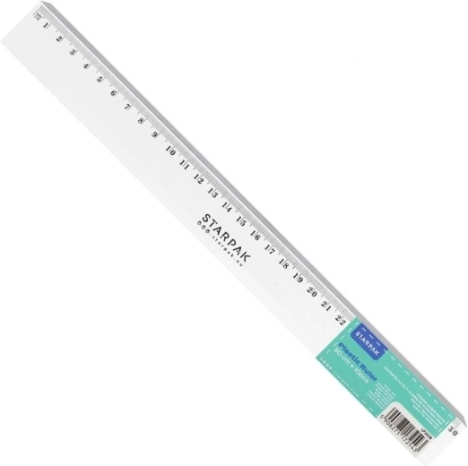 Regla de plástico transparente 30 cm Starpak - 1 pieza