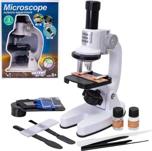 Microscopio digital LED infantil Woopie con aumento de hasta 1200× y adaptador para smartphone