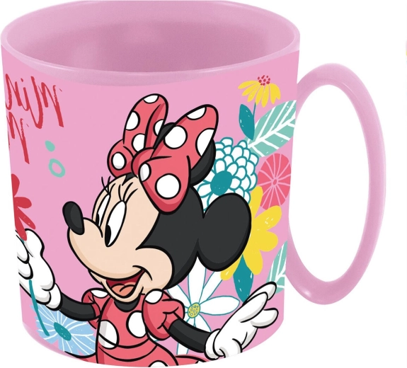 Taza infantil 350 ml Minnie de plástico rosa