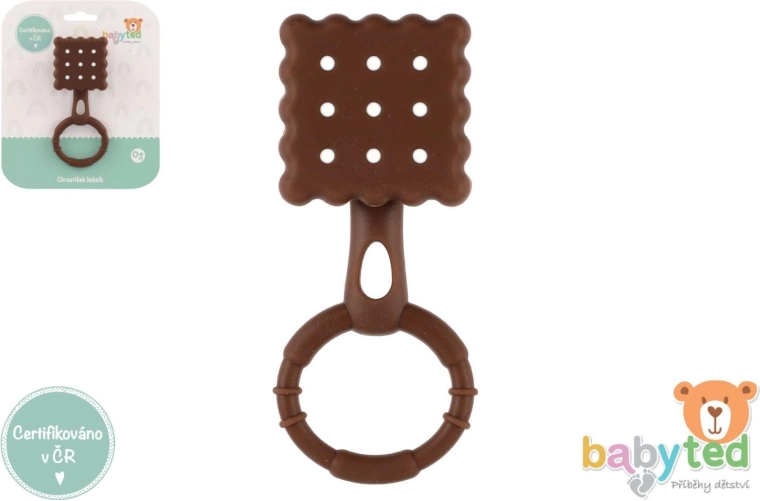 Sonajero y mordedor de silicona con forma de galleta BabyTed 0m+