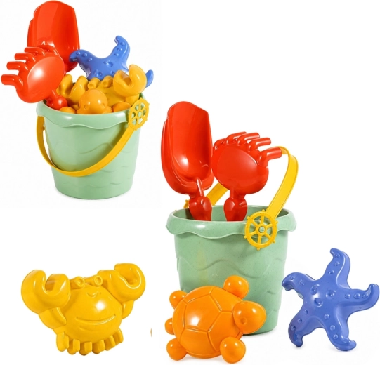 Set de juguetes de arena con cubo y moldes 6 uds.