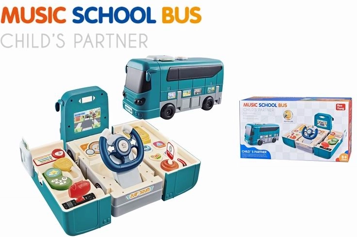 Autobús interactivo plegable con volante para niños
