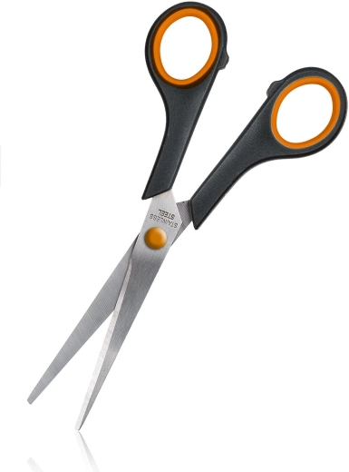 Tijeras de acero inoxidable 17 cm naranja-negro