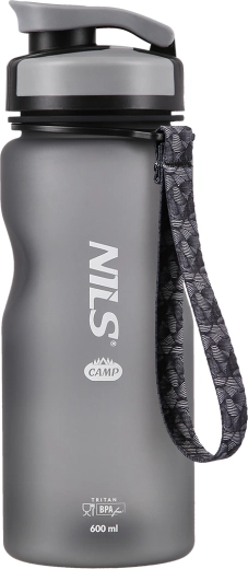 Botella de tritán para beber NILS CAMP 600 ml negra