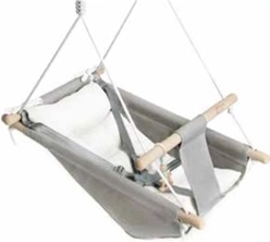 Columpio infantil y hamaca colgante MALO WAVE gris-blanco