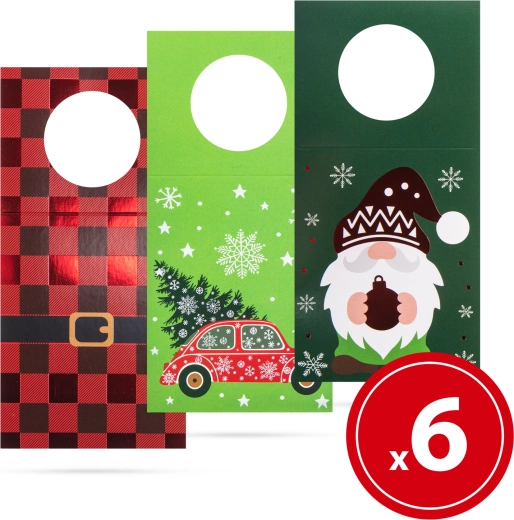 Tarjetas navideñas para botellas, 6 unidades
