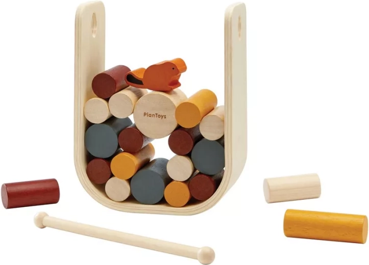 PlanToys presa de castores – juego de equilibrio de madera