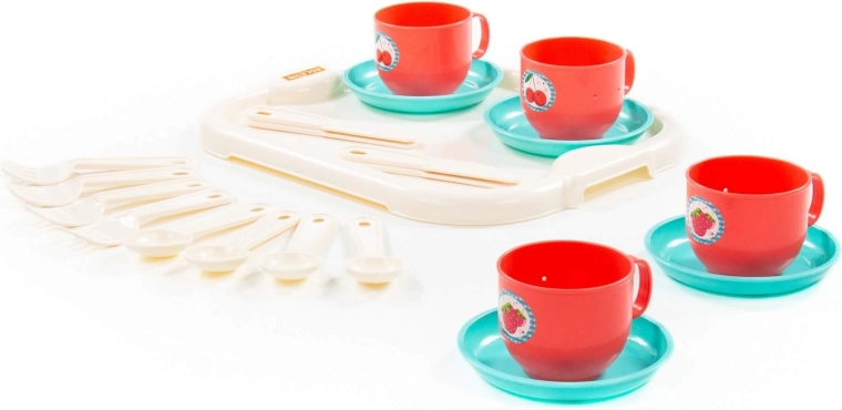 Vajilla infantil Minutka para 4 personas con bandeja, 21 piezas