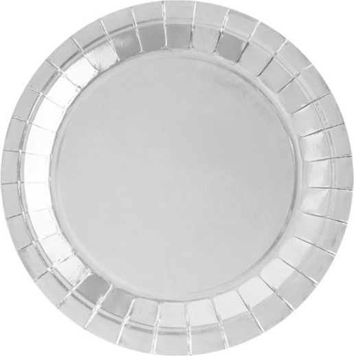 Platos de papel plateados - 8 unidades
