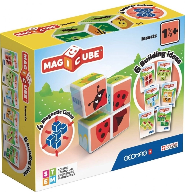 Geomag Magicube insectos – cubos magnéticos con cartas (7 piezas)