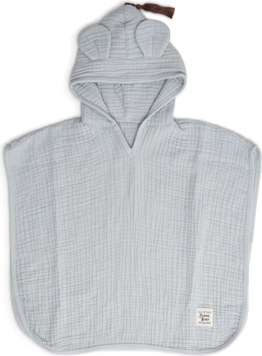 Funnababy poncho de muselina con capucha Dove Grey