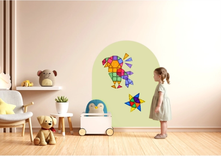 Cleverclixx lámina mural magnética Soft Olive 95 × 75 cm