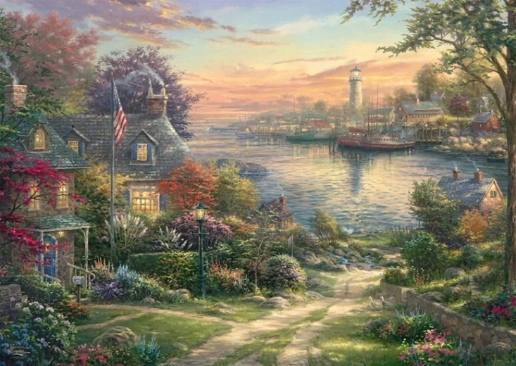 Puzzle del puerto de Nueva Inglaterra de 1000 piezas