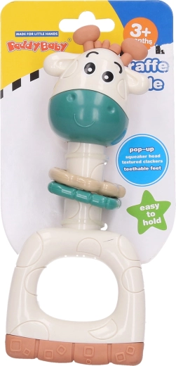 Sonajero con chirriador jirafa 16 cm