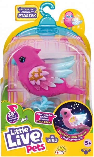 Pajarito interactivo Little Live Pets con alas luminosas, azul