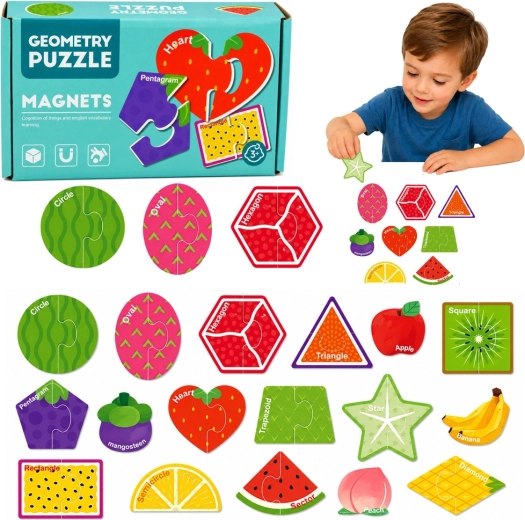 Puzle magnético de frutas: 30 piezas para la nevera y la pizarra magnética