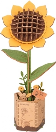 Robo time maqueta 3D de madera de girasol – modelo decorativo