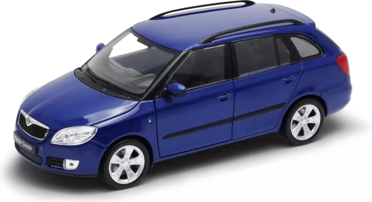 Welly Škoda Fabia Combi II 2009 azul – modelo de coche metálico 1:24