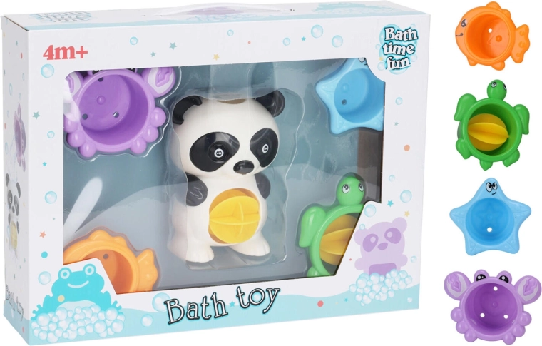Juguete de baño panda con vasitos y accesorios
